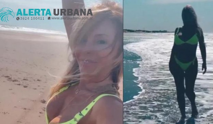 A los 70 años Graciela Alfano posó con una bikini fluo desde la playa