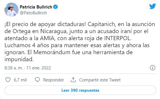 “¡El precio de apoyar dictaduras!”: la furia de Patricia Bullrich contra el Gobierno