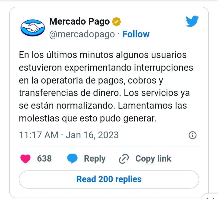 Comunicado oficial qu pas con Mercado Pago y Mercado Libre