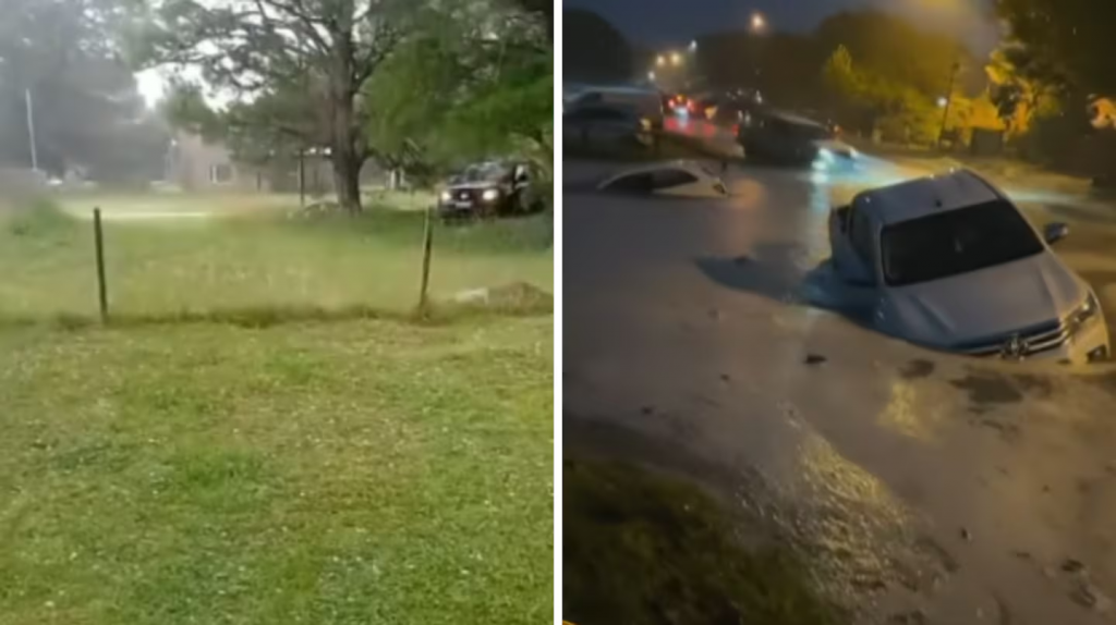 Violento temporal provocó inundaciones en Pinamar, un tornado en Mar Chiquita y granizo en Miramar