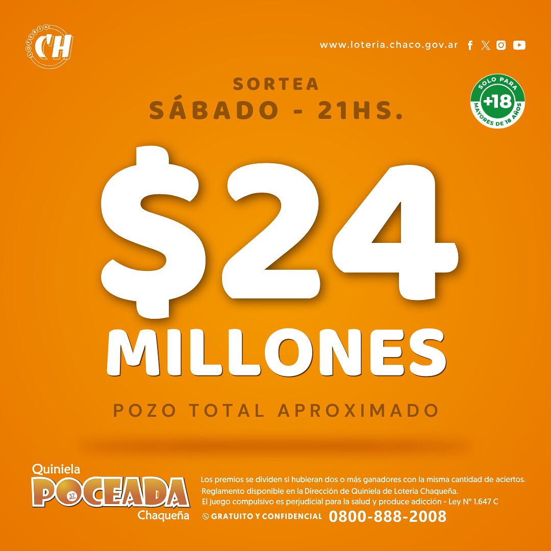 24 millones pone en juego la Poceada este sábado