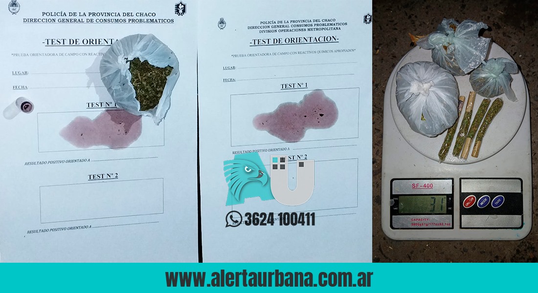 Atrapan a motociclista con pedido de captura y le encuentran 31 gramos de marihuana y cuatro porros