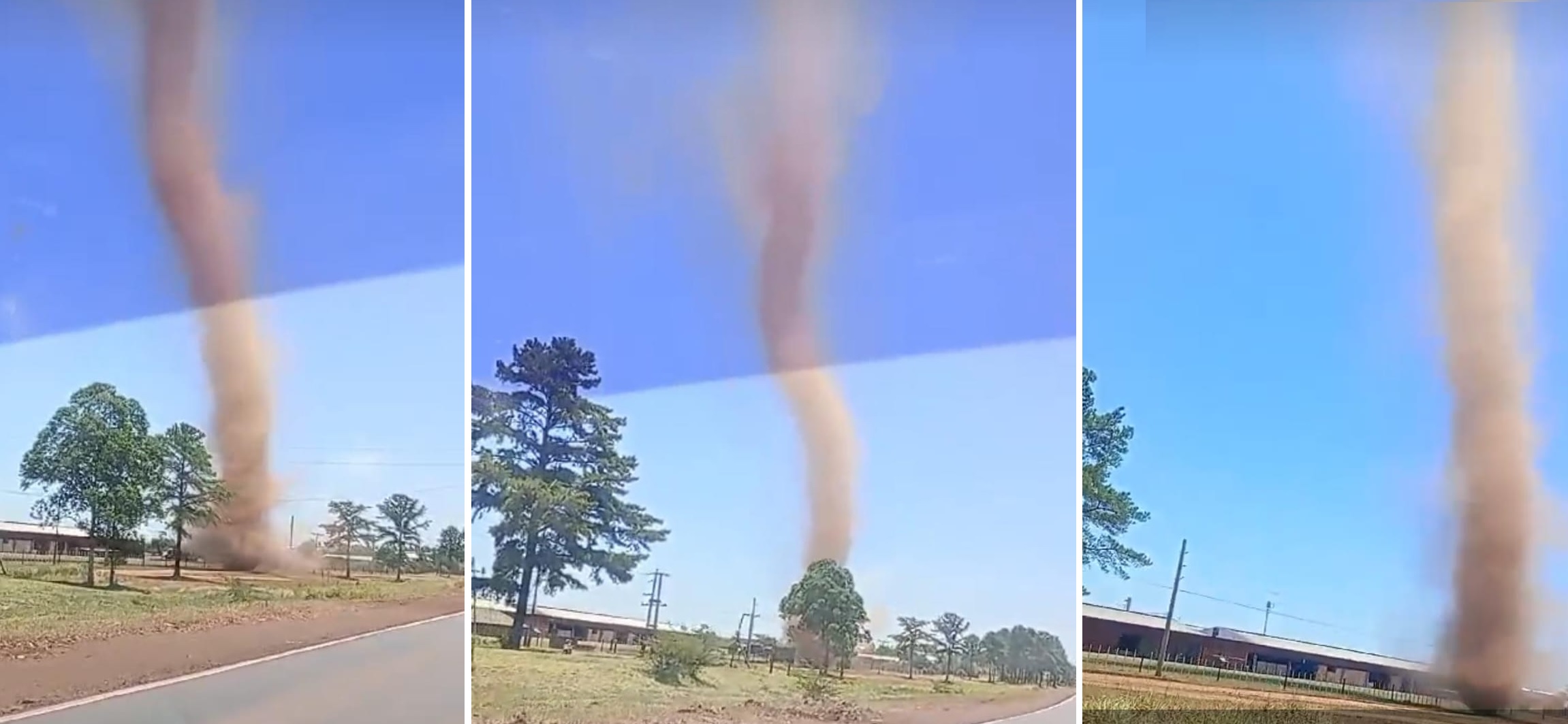 Increíble remolino gigante de tierra sorprendió a vecinos de Virasoro, Corrientes