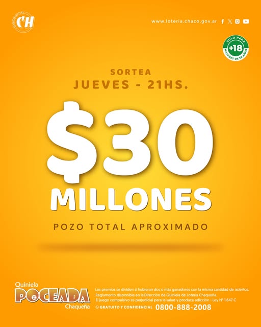 ¿Vas a tentar a la suerte?: La Poceada pone en juego 30 millones de pesos este jueves