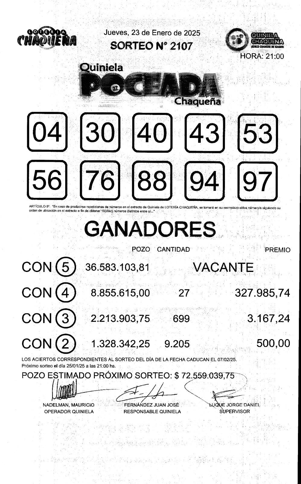 Sin ganadores para la Poceada: $ 72 millones se sortearán el sábado