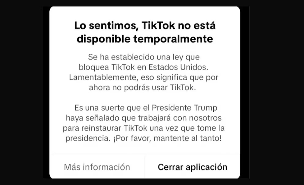 ¿Porque TikTok ya no funciona en Estados Unidos?