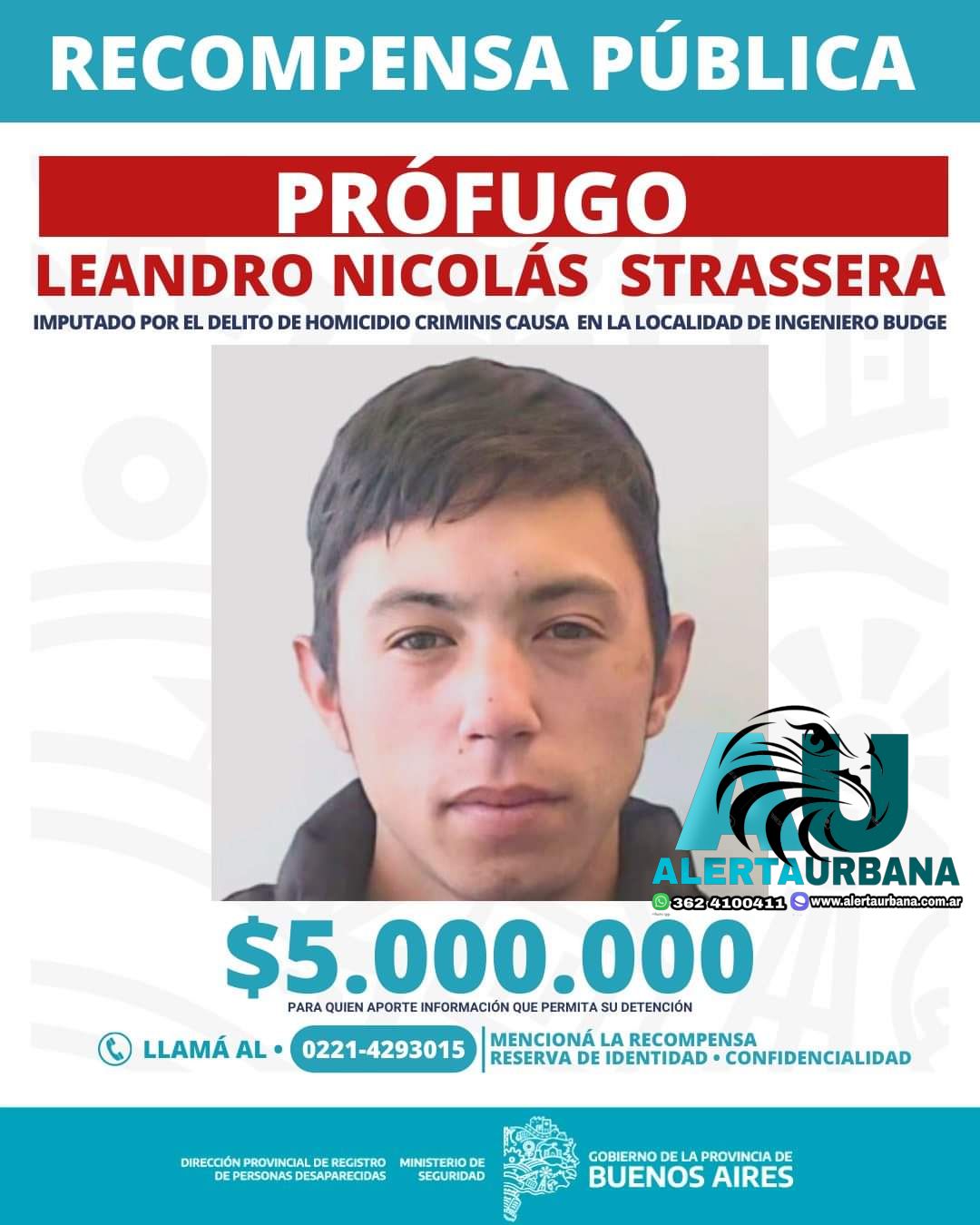 Se busca al prófugo Leandro Nicolás Strassera por homicidio criminis causa