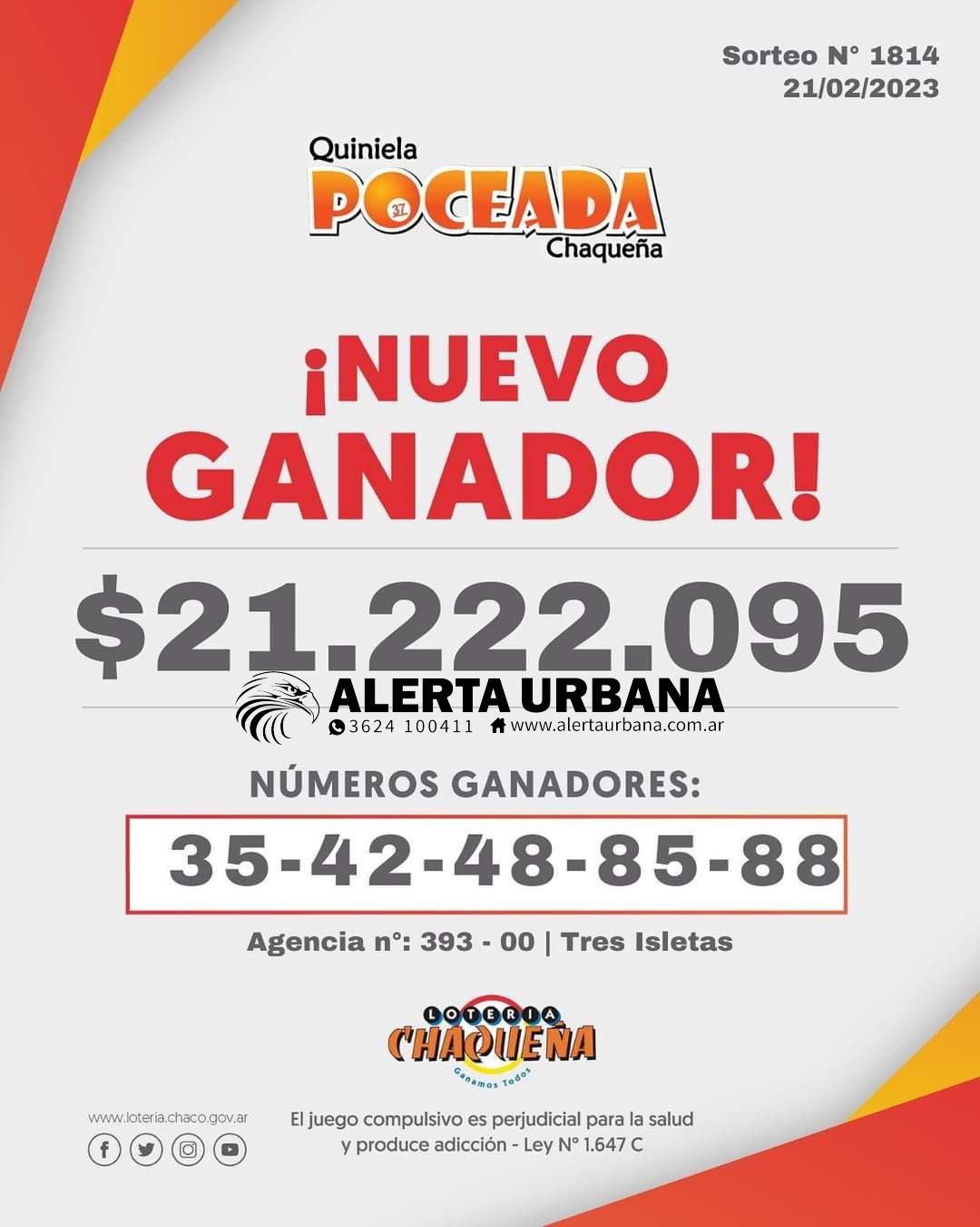 La Poceada Chaque a tiene un nuevo millonario. Gan m s de 20.000.000