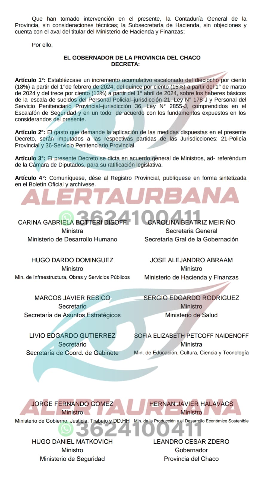 El gobernador firm el decreto de aumento para la Polic a y el SPP