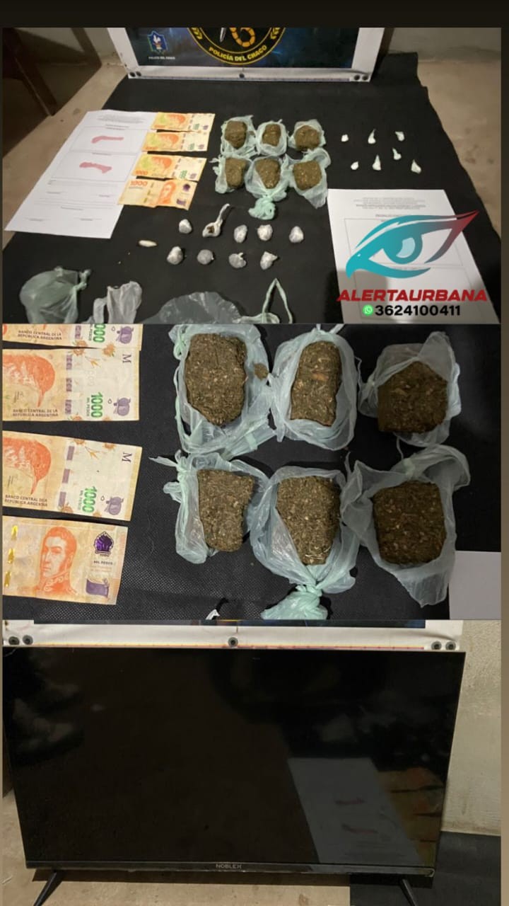 Juan José Castelli: demoran a un hombre por supuesta venta de cocaína y marihuana; secuestran dinero en efectivo y estupefacientes 