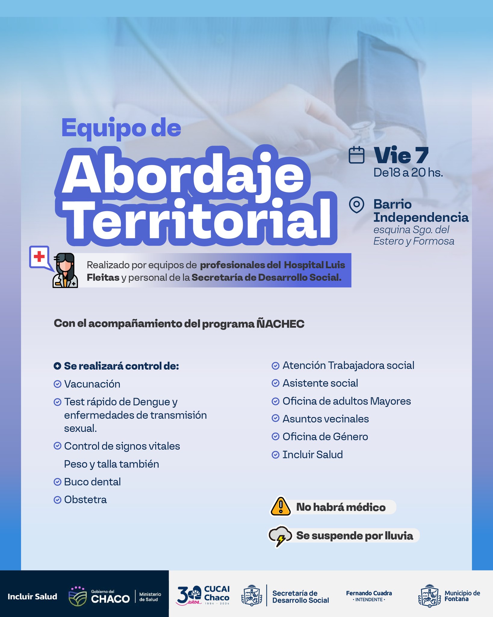  Fontana: jornada de abordaje territorial en el barrio Independencia