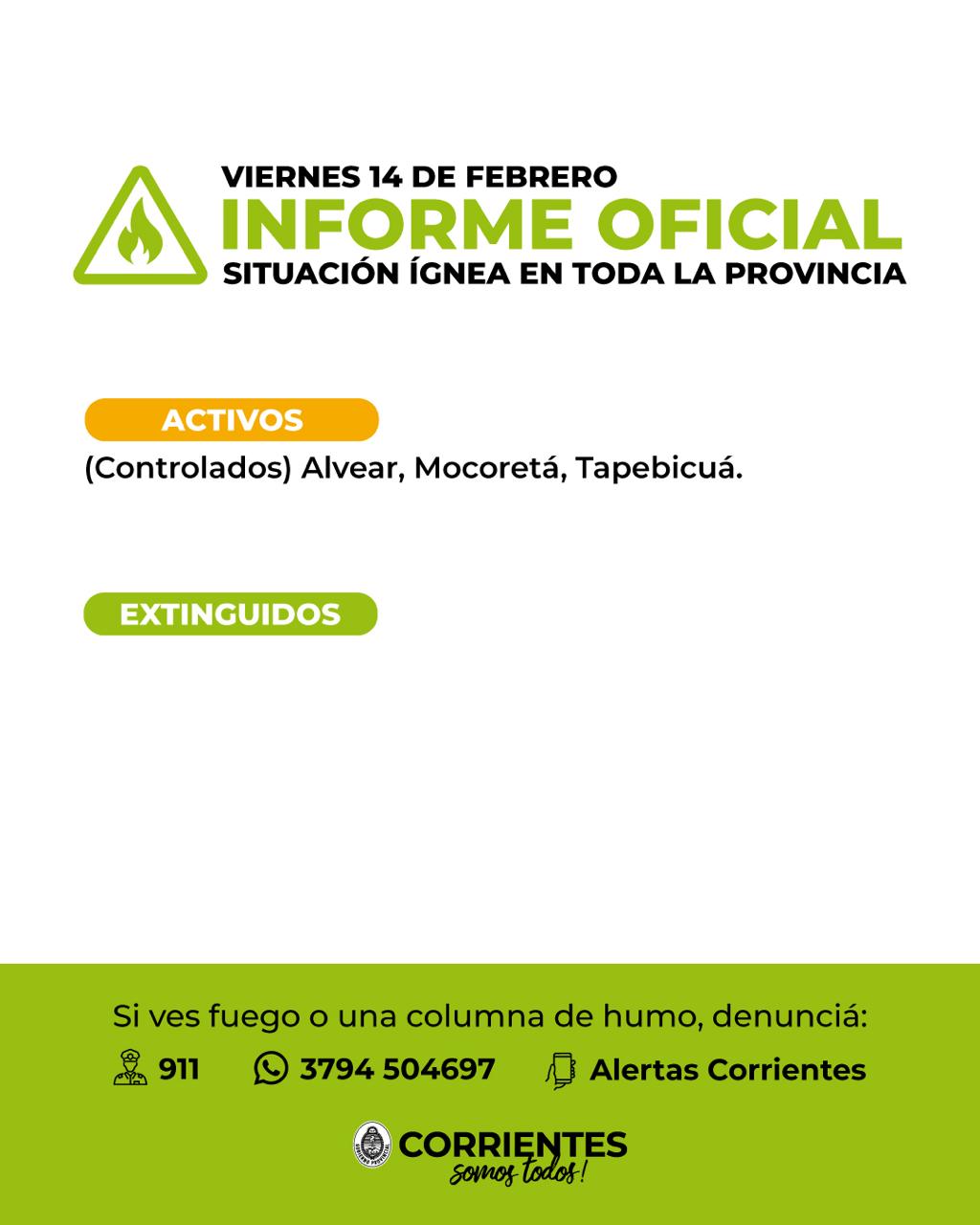 Corrientes controla incendios y tiene apenas tres focos activos