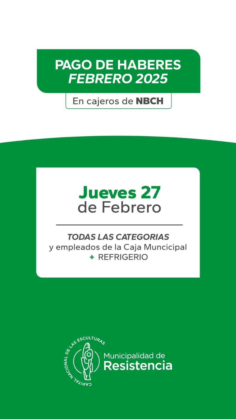 El municipio de Resistencia anunció cronograma de pagos de febrero