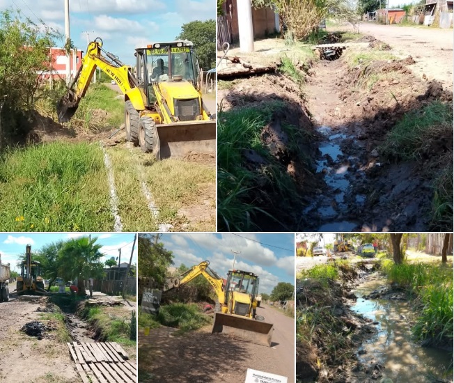 El municipio de Fontana avanza con limpieza de cunetas en el barrio Güemes