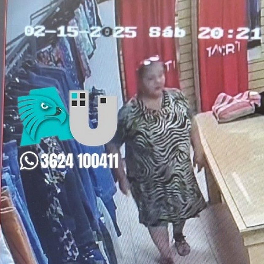 Por la cámara de seguridad vieron que robaba ropa y ahora buscan localizarla