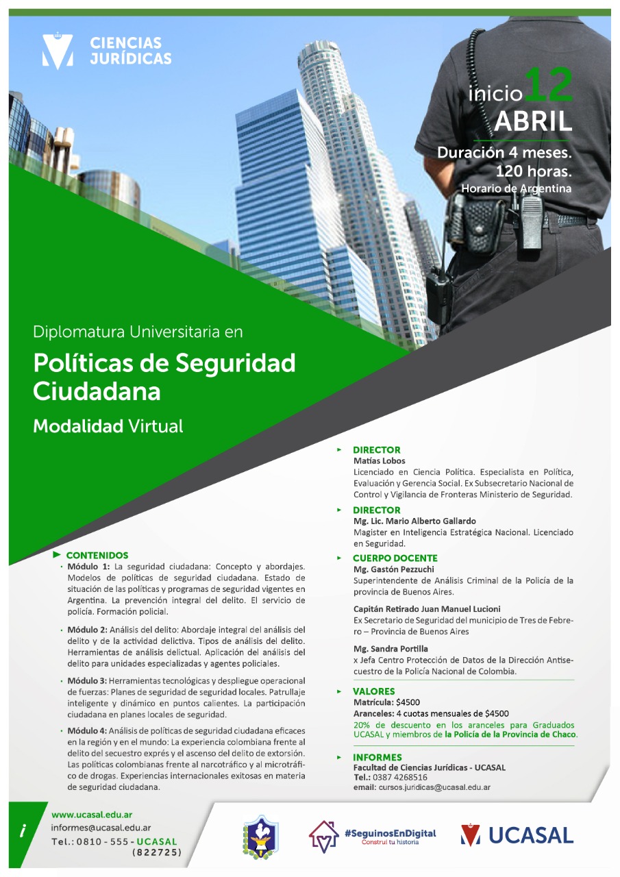 Apertura de inscripción para políticas de seguridad ciudadana