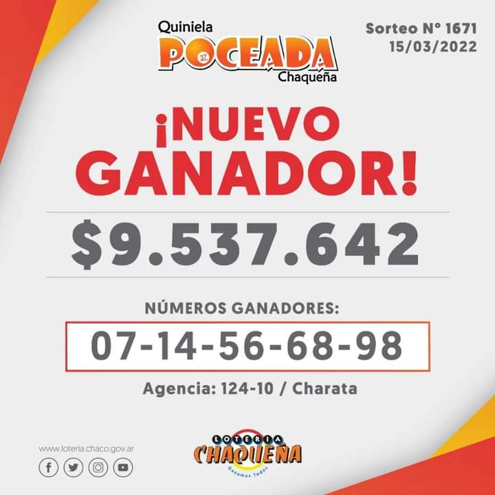 Poceada Chaqueña: el premio mayor salió en Charata y el ganador se llevó más de nueve millones