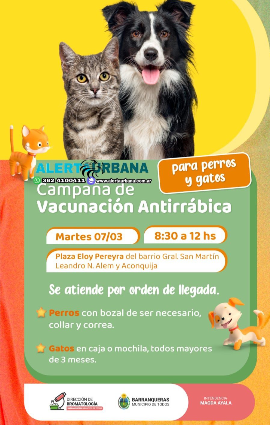 Campaña de vacunación antirrábica en Barranqueras