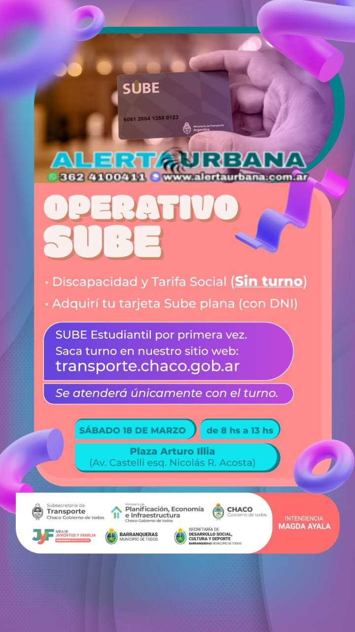 Barranqueras operativo SUBE en la Plaza Arturo Illia
