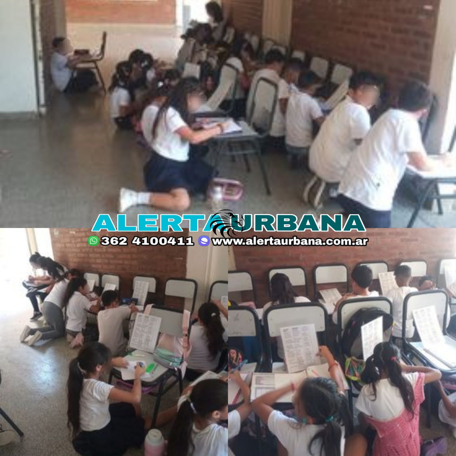 Barranqueras-Escuela N°1059: a estudiar en los pasillos, ¿por la falta de aire acondicionado?