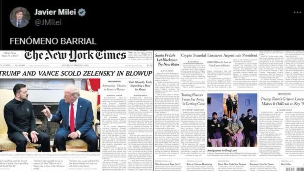 Javier Milei y el escándalo Criptogate $LIBRA, segunda noticia destacada de la portada de The New York Times