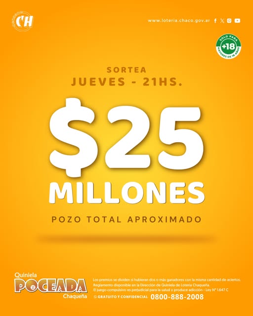 A cruzar los dedos: La Poceada pone en juego 25 millones de pesos este jueves 