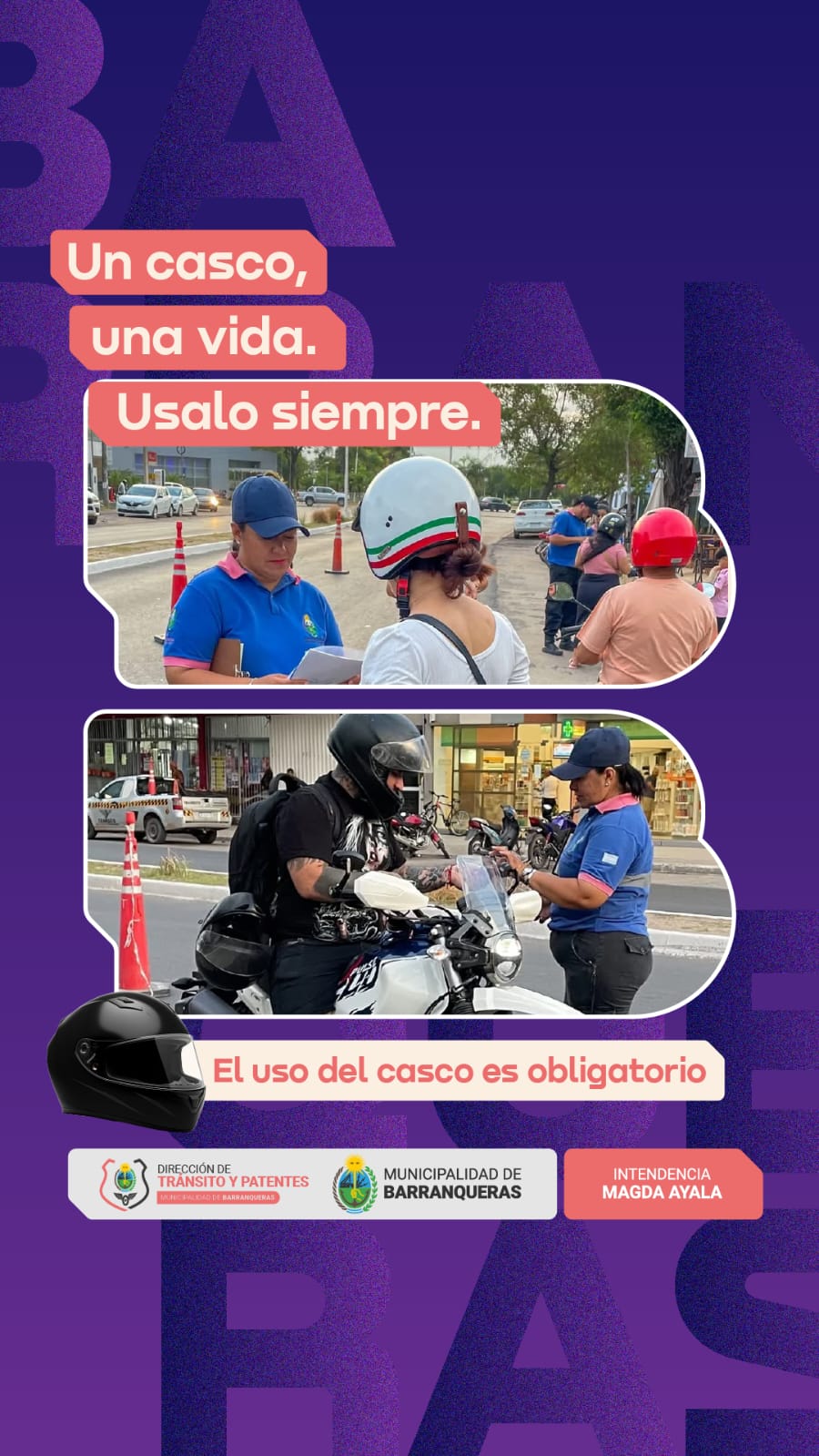 Barranqueras también exigirá el casco a motociclistas cuando quieran cargar nafta