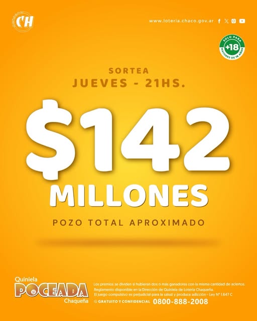 La Poceada ofrece un tentador pozo de 142 millones de pesos este jueves