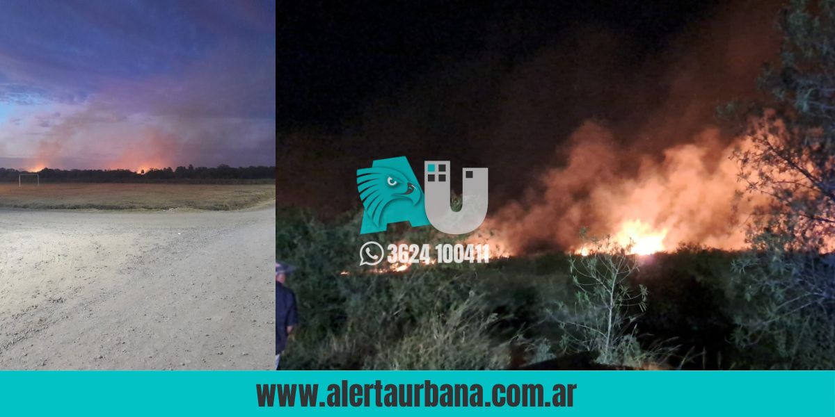 Incendio de pastizales detrás de canal Quijano