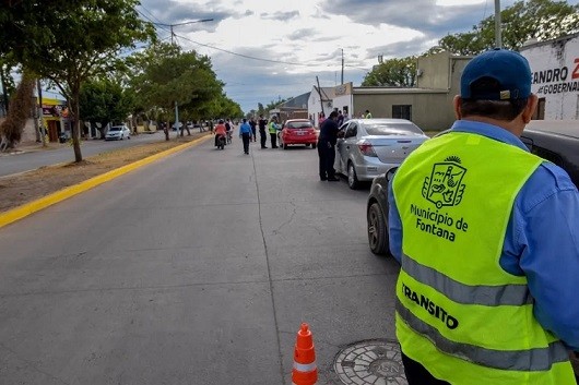 Fontana organizó una jornada de control y prevención vial con  la Policía Caminera y con inspectores 