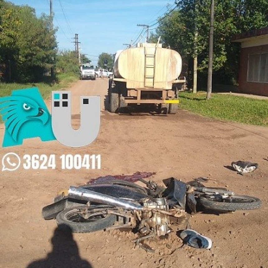 Murió en el acto el motociclista que chocó con un camión cisterna en San Martín
