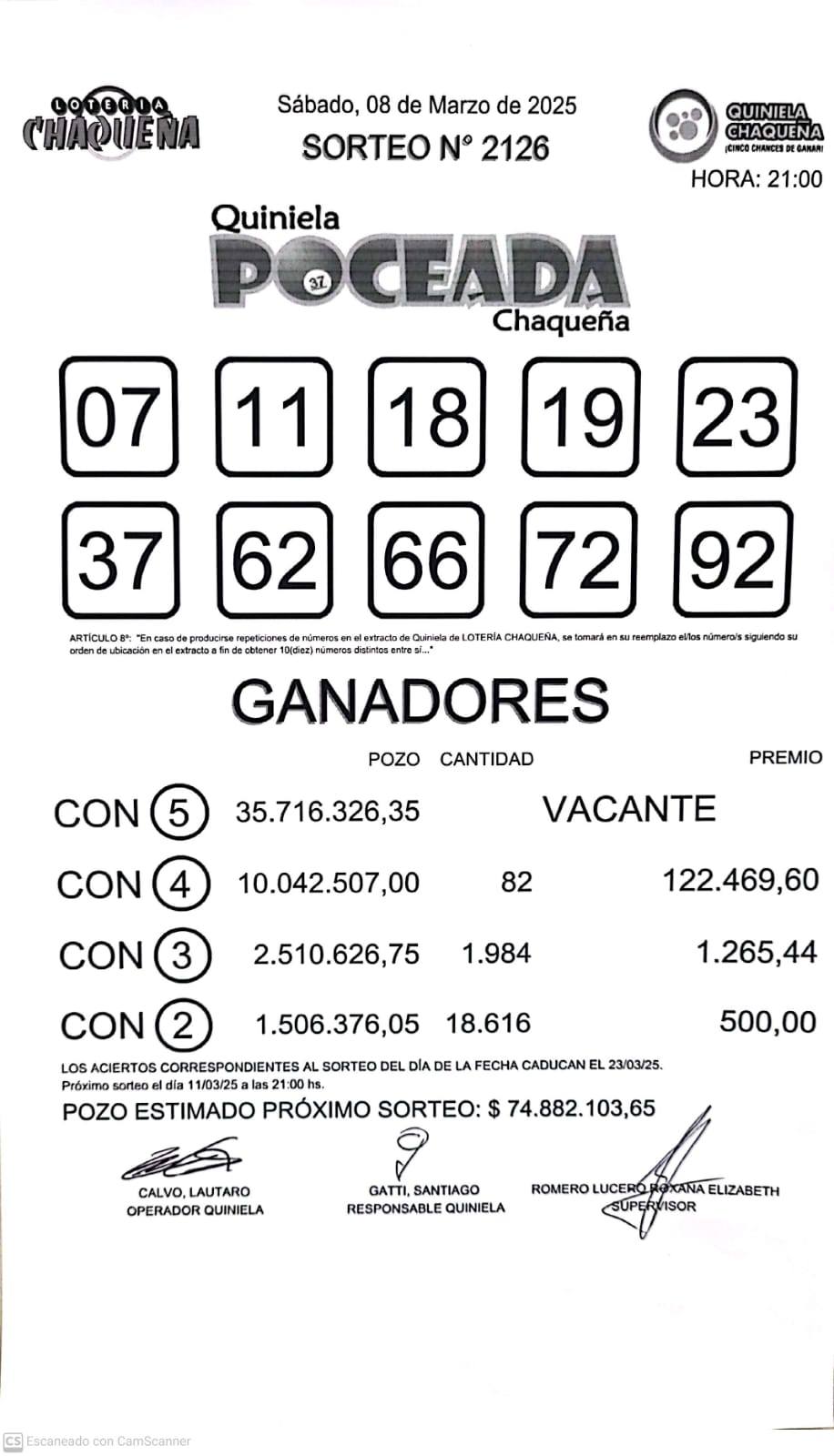 Sin ganadores en la Poceada que sorteará $ 74 millones el martes