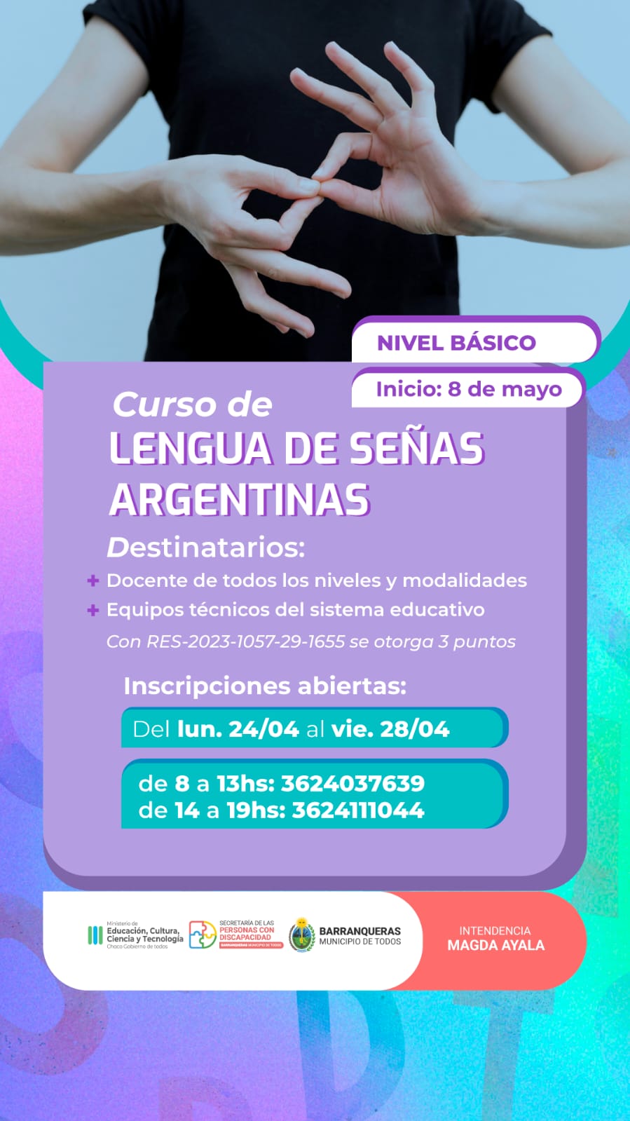 Barranqueras: Se encuentran abiertas las inscripciones al nuevo curso de Lengua de Señas Argentinas