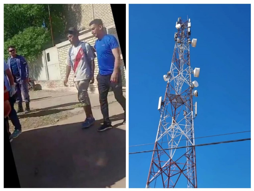 ¡Momento tenso en Pinedo! un hombre trepó a una antena de Telecom y amenazó con tirarse
