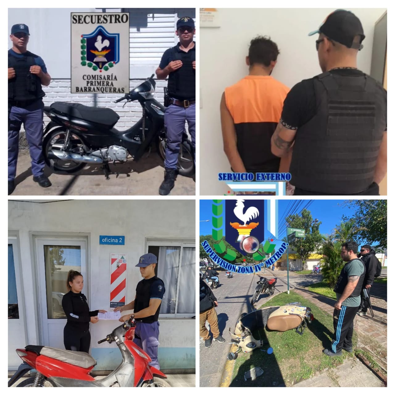 Área Metropolitana: tres motos recuperadas y un hombre con pedido de captura detenido