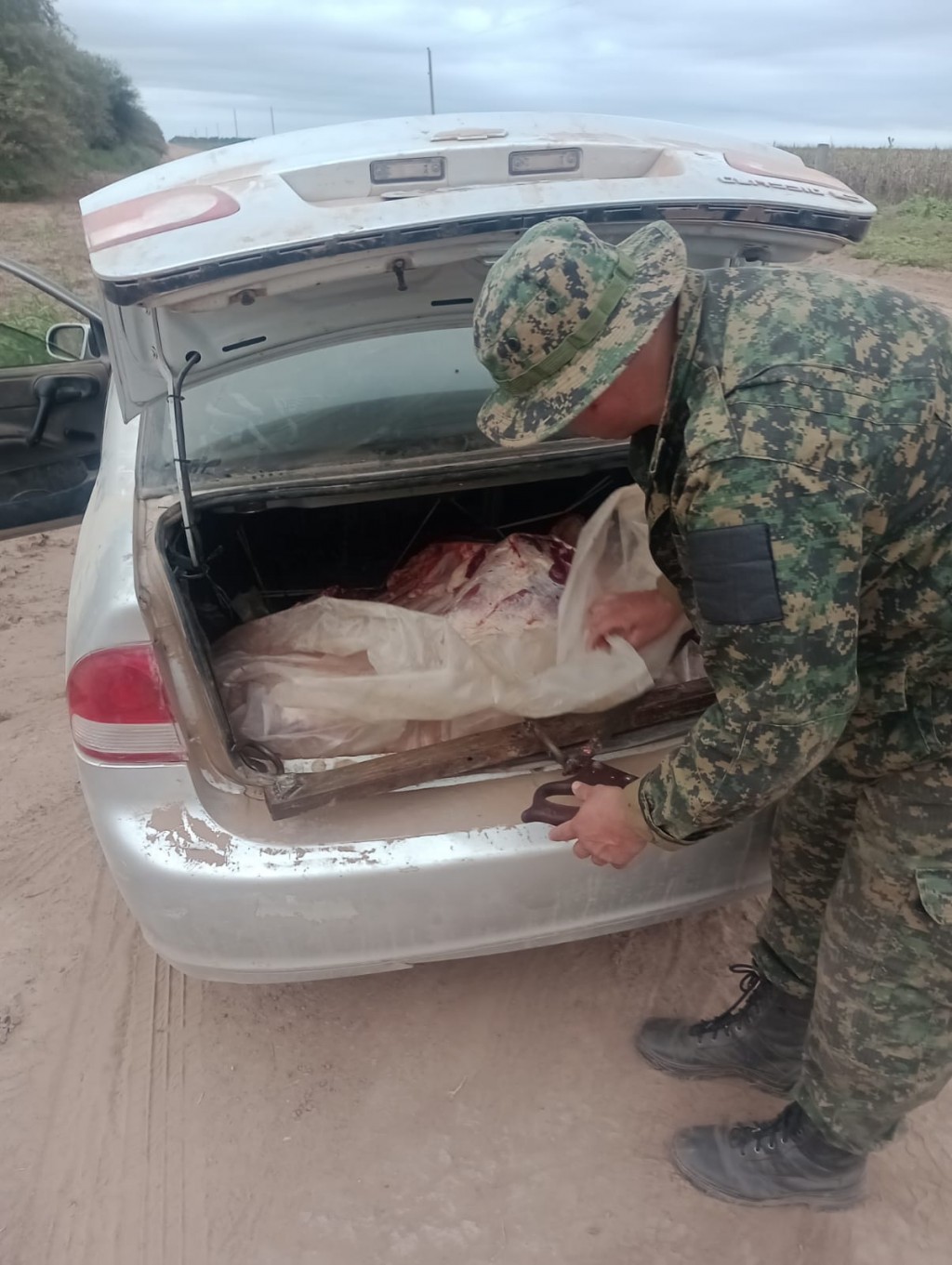  Pinedo: demoraron a un hombre con más de 100 kilos de carne dentro de su auto