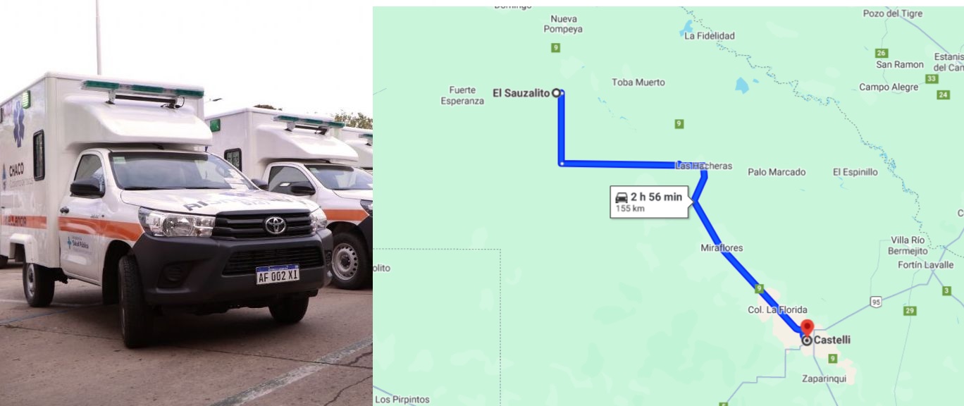 Misterio en El Impenetrable: desapareció una ambulancia que viajaba de Castelli a El Sauzalito
