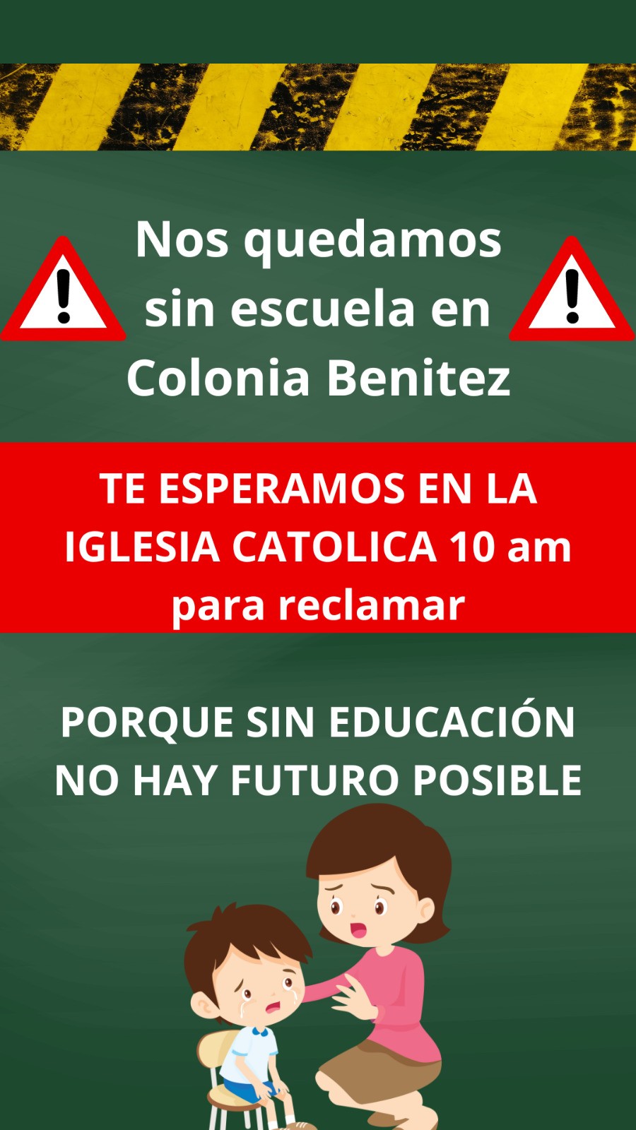 Colonia Benítez: Padres de alumnos de la Escuela Primaria N°10 “Bernardino Rivadavia” se convocarán para reclamar la falta de infraestructura en el establecimiento