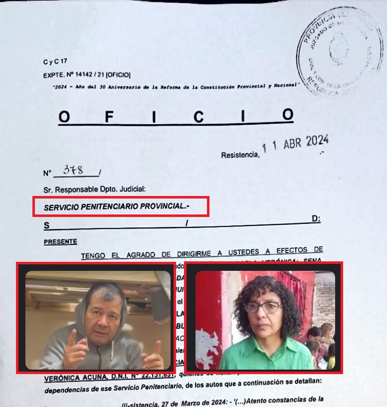 Los capos piqueteros Emerenciano Sena y Marcela Acuña fueron notificados en prisión de novedades judiciales