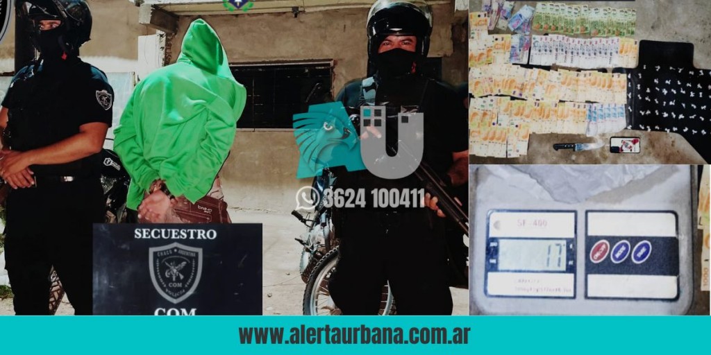 Demoran a un joven con drogas, dinero y un cuchillo