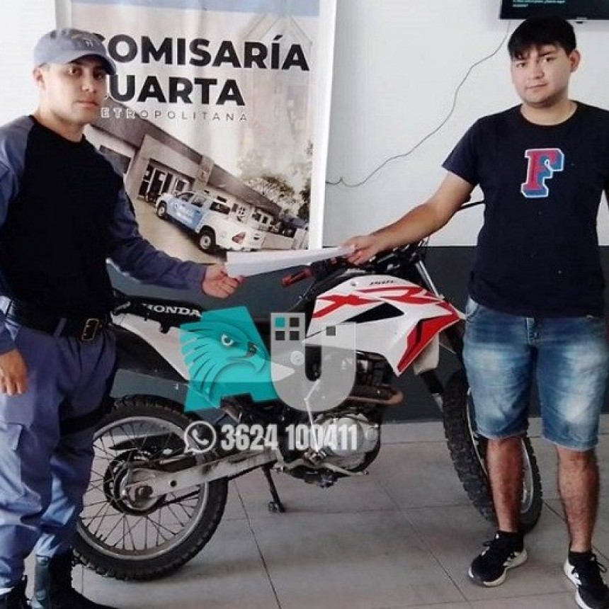 Vecinos ayudaron a recuperar una moto robada en Resistencia
