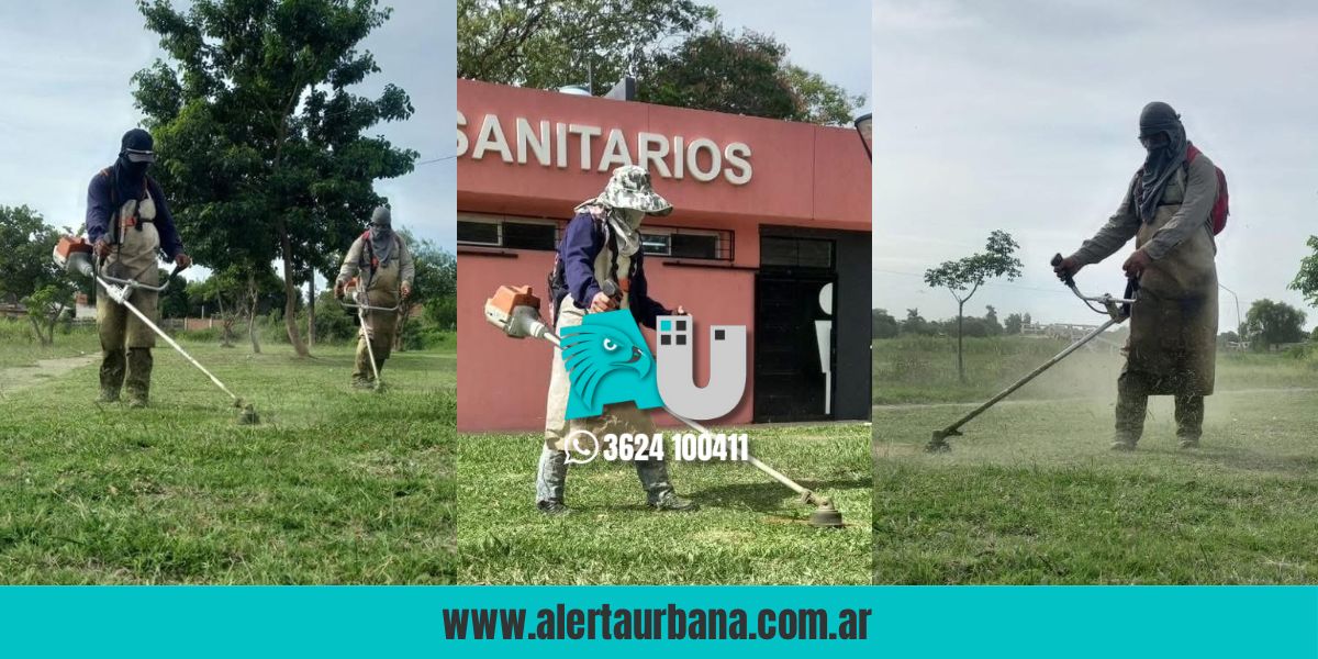 El municipio de Barranqueras refuerza el mantenimiento de sus espacios verdes