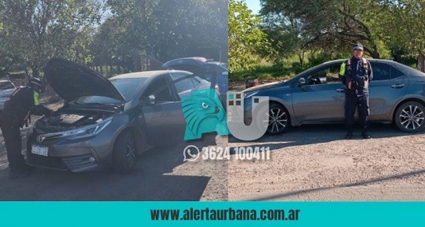 En Gancedo interceptaron un auto que fue robado en Sáenz Peña