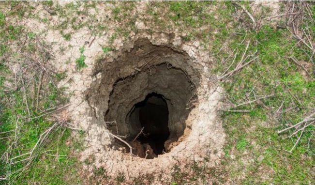 Descubren a un señor excavando un túnel para escapar del planeta Tierra.