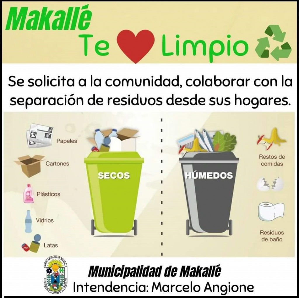 Recolección de residuos diferenciados en Makallé