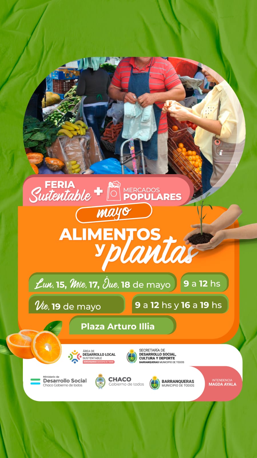 Este 15, 17, 18 y 19 de mayo vuelve el Mercado Popular y Feria Sustentable en Barranqueras