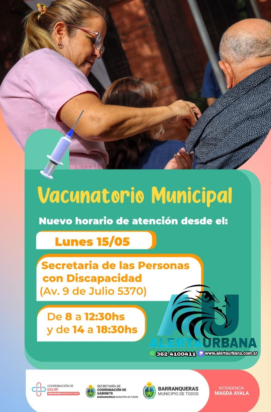 Nuevos horarios de atención en el vacunatorio municipal de Barranqueras