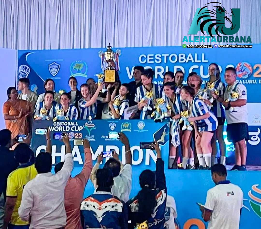 Los correntinos Ricardo Marturet, Bruno Fernández y Juliana Miño son campeones del mundo con el cestoball