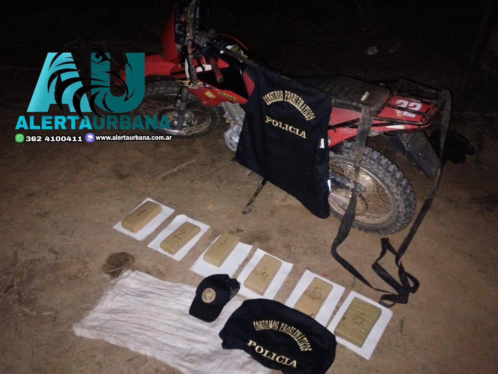 El Sauzalito: dejó abandonado más de 4 kg de marihuana y su moto al huir de un control policial
