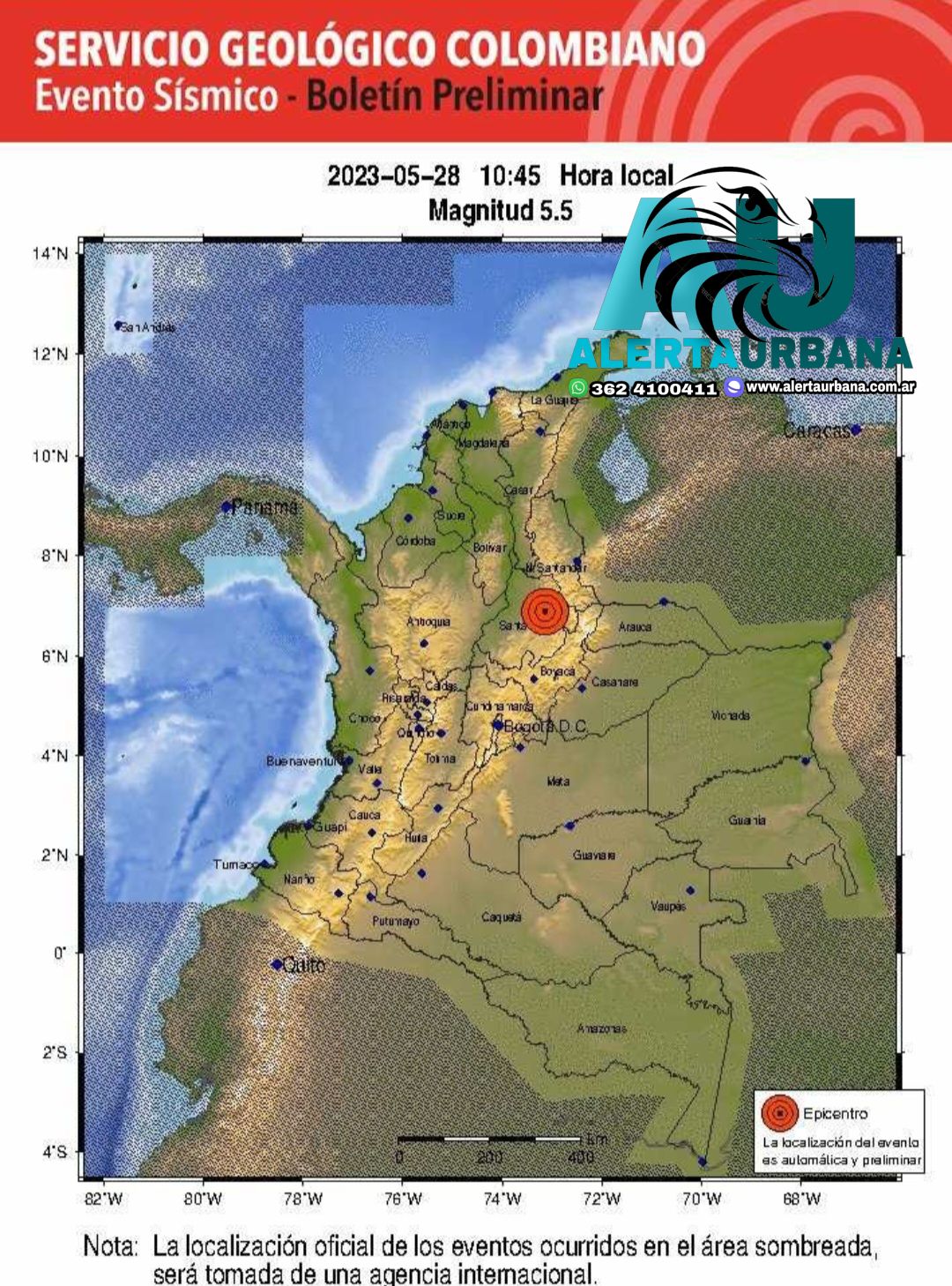 Colombia: un temblor de magnitud 5,7 sacudió Bogotá y ciudades del noreste